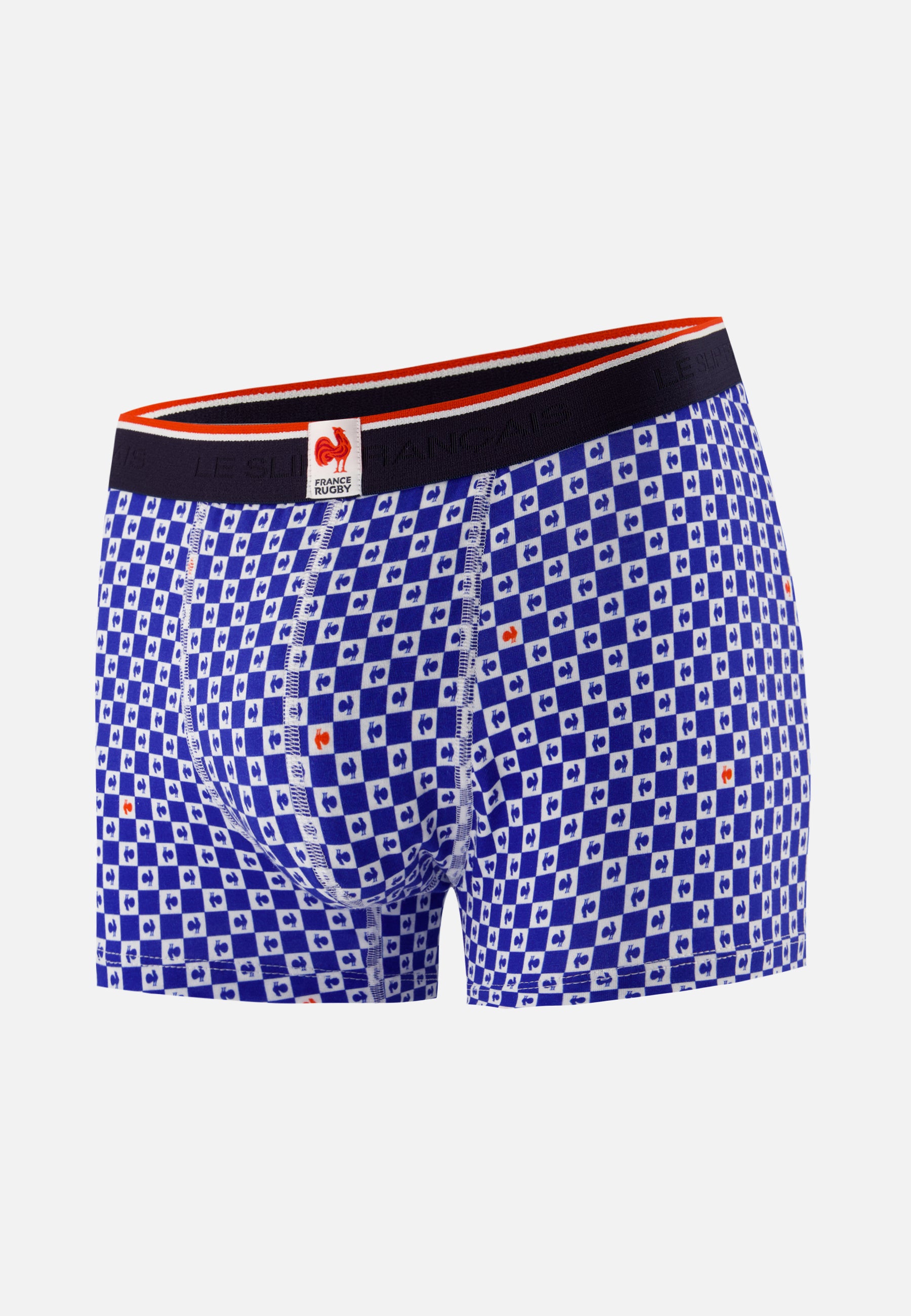 Boxer en coton - Marius Damier Indigo France Rugby - Le Slip Français -  1