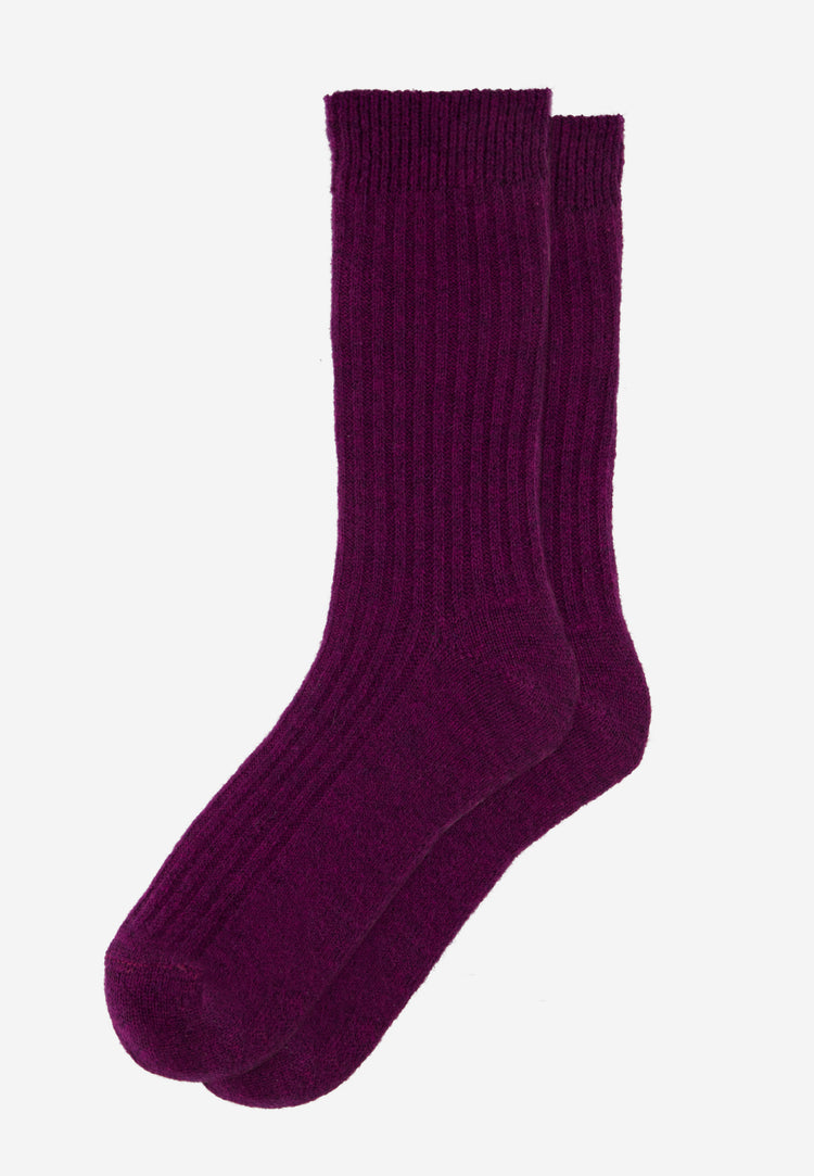 Chaussettes mi-hautes en mohair - Andy Prune - Le Slip Français - 1