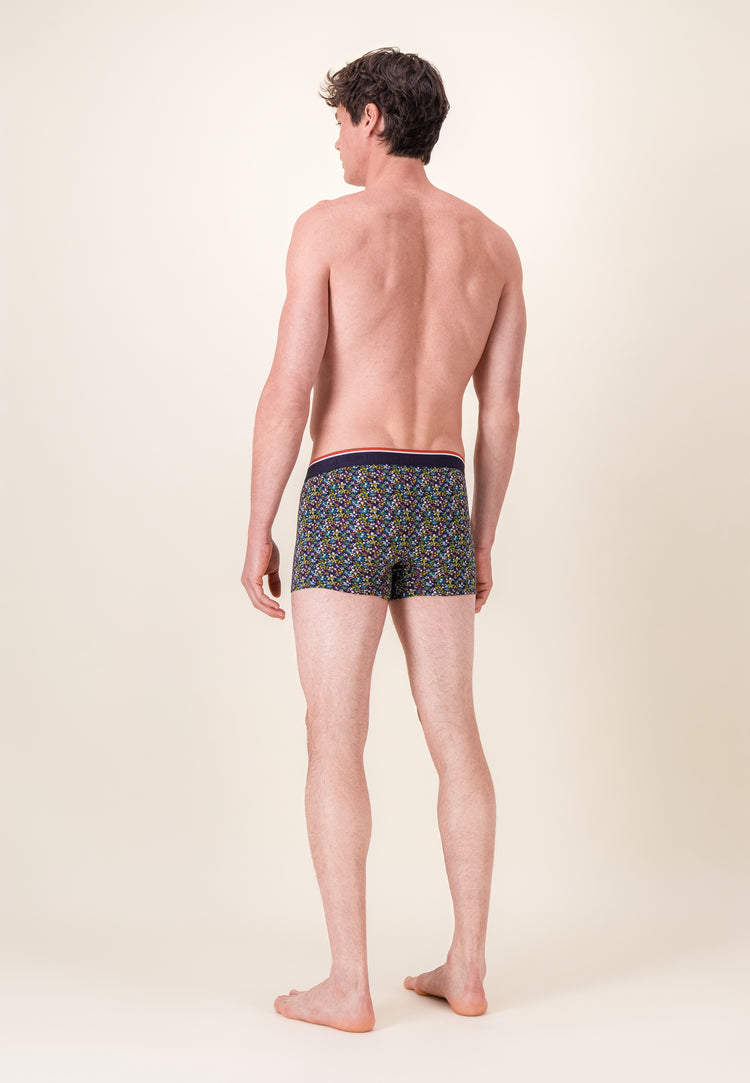 Boxer à motif bloom bleu canard en coton - Marius Bloom Bleu Canard - Le Slip Français - 4