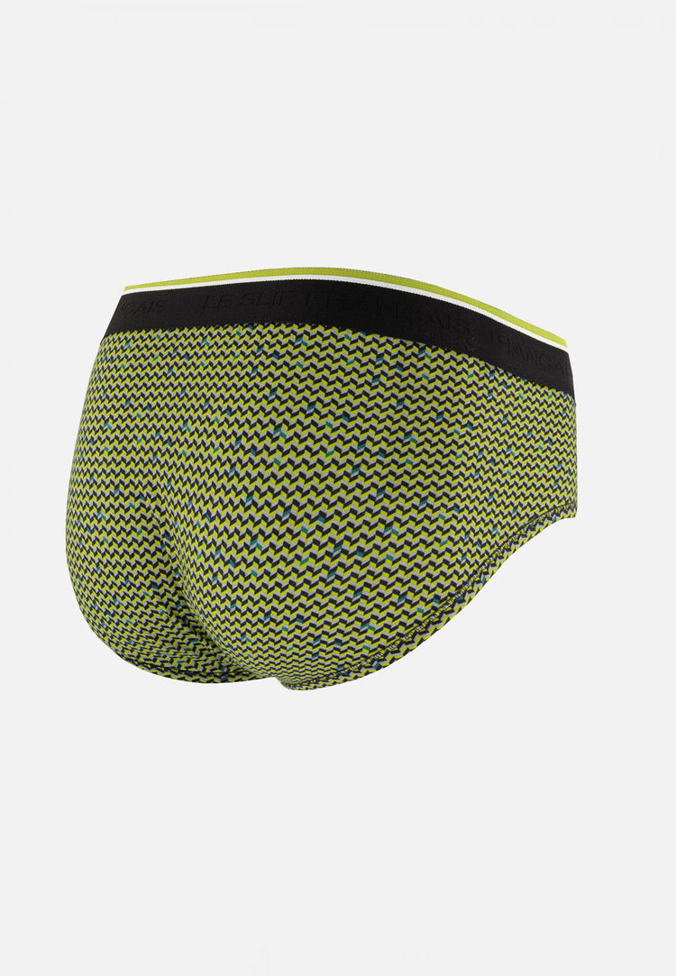 Slip à motif chevron jaune anis en coton - Terrible Chevron Jaune Anis - Le Slip Français - 6