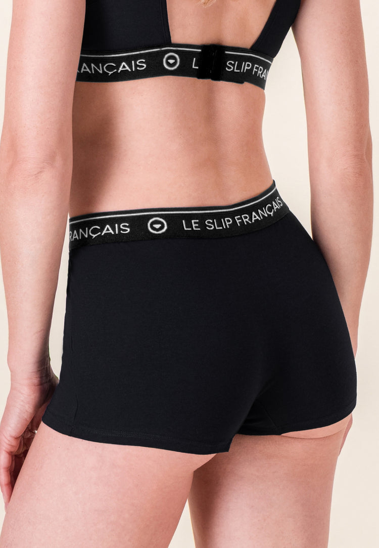 Culotte boxer femme noire en coton - Fougueuse Noire - Le Slip Français - 2