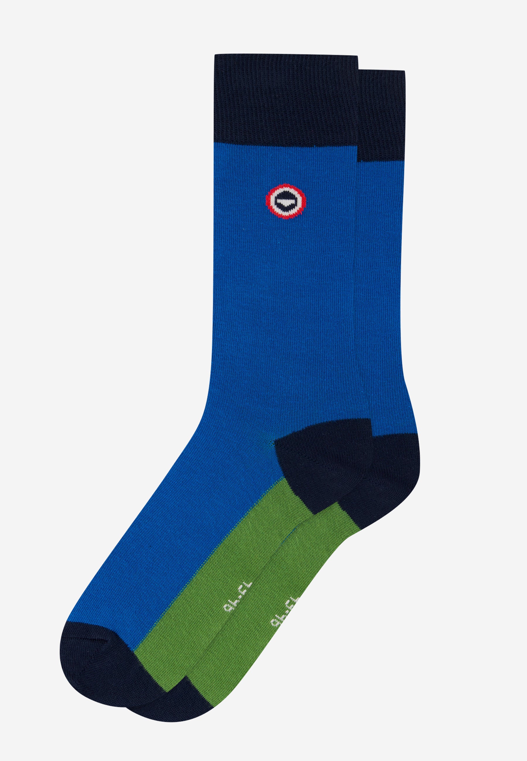 Chaussettes mi-hautes mixtes en coton - Lucas Bloc Bleu Turquoise Mint Green - Le Slip Français -  1