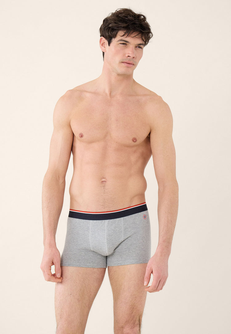 Boxer gris en coton avec cocarde - Marius Gris Chine - Le Slip Français - 2