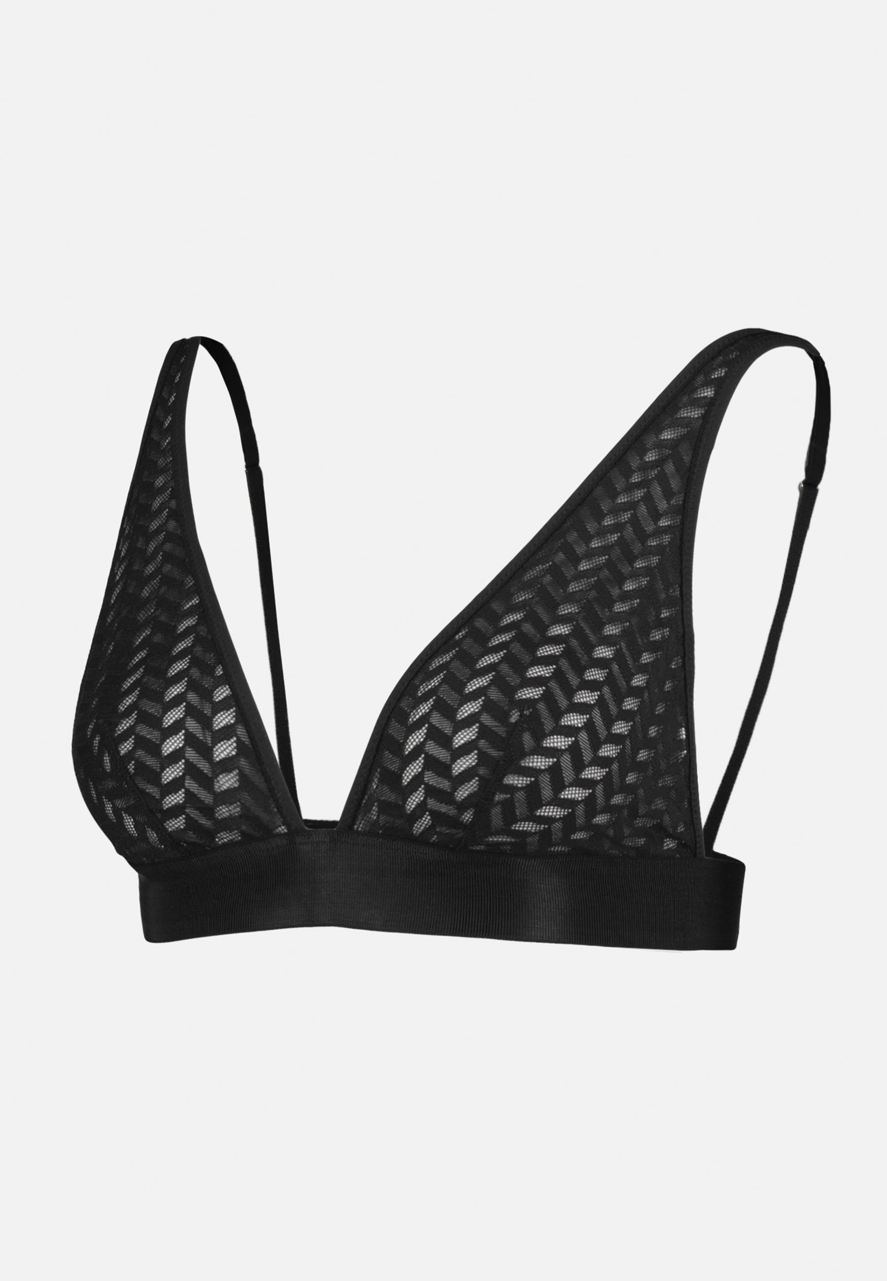 Foulard sans armature en dentelle - Agathe Noir - Le Slip Français -  1