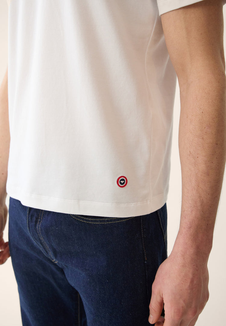 T-shirt homme blanc à manches courtes en coton - Formidable Blanc Brodé L'Incroyable - Le Slip Français - 5