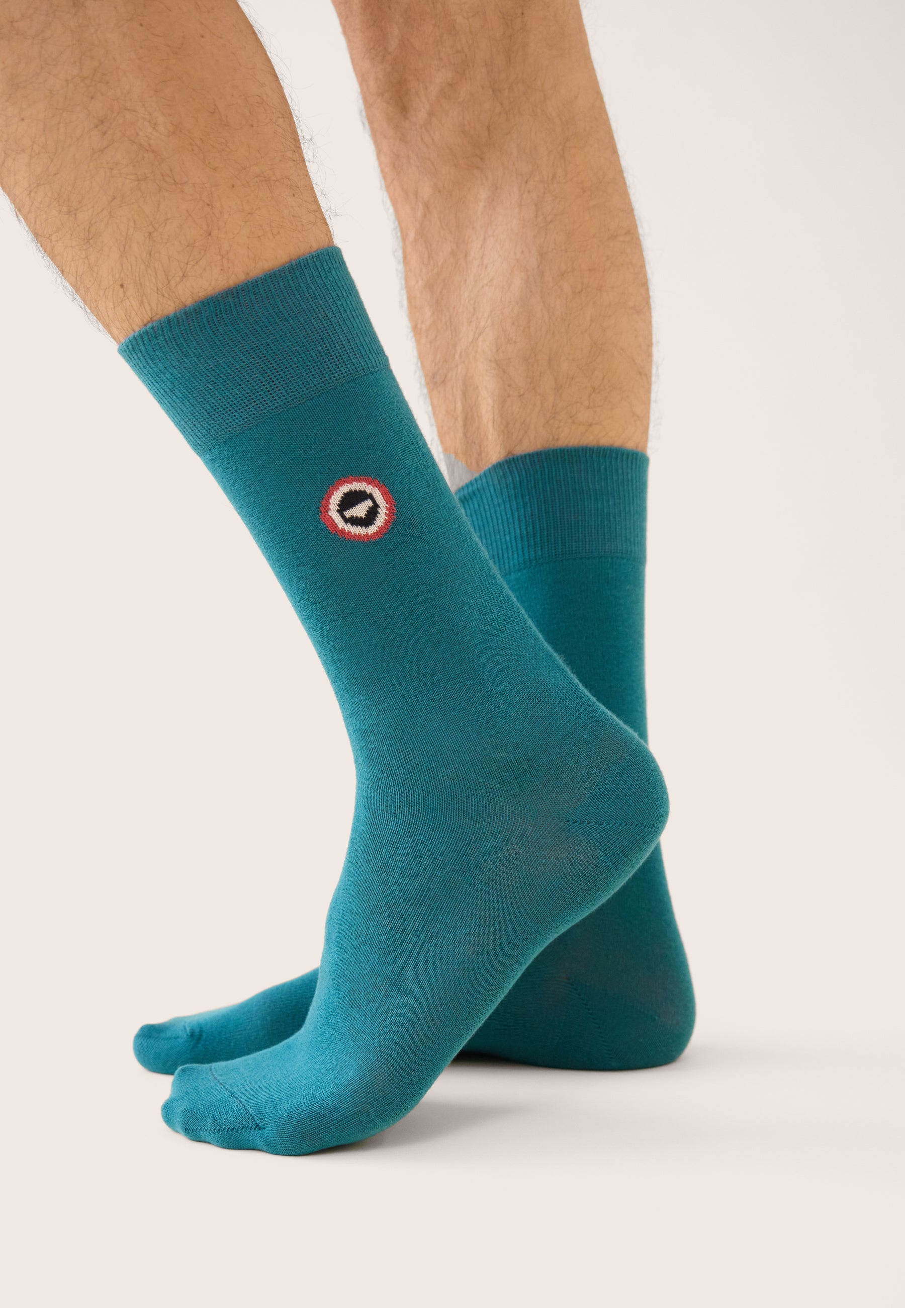 Chaussettes mi-hautes unies bleu - Robuste Bleu Canard - Le Slip Français -  2