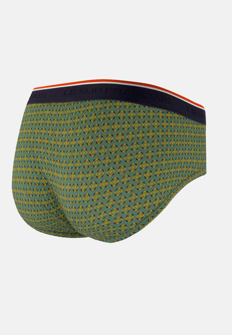 Slip vert à motif ornement en coton - Terrible Ornement Veronese - Le Slip Français - 5