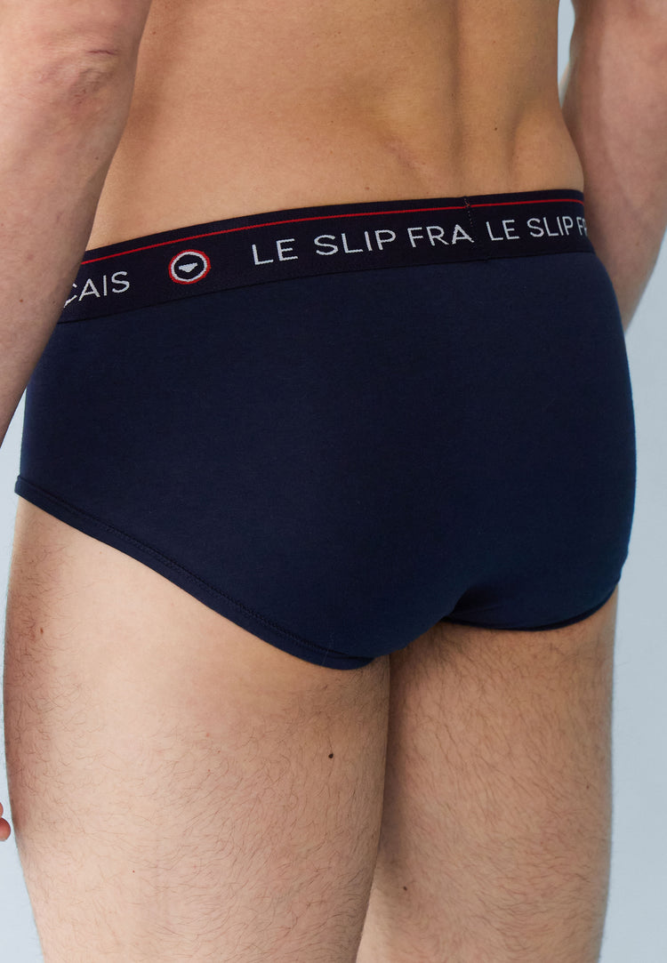 Slip bleu marine en coton - Intrépide Marine Brodé L'Incroyable - Le Slip Français - 5