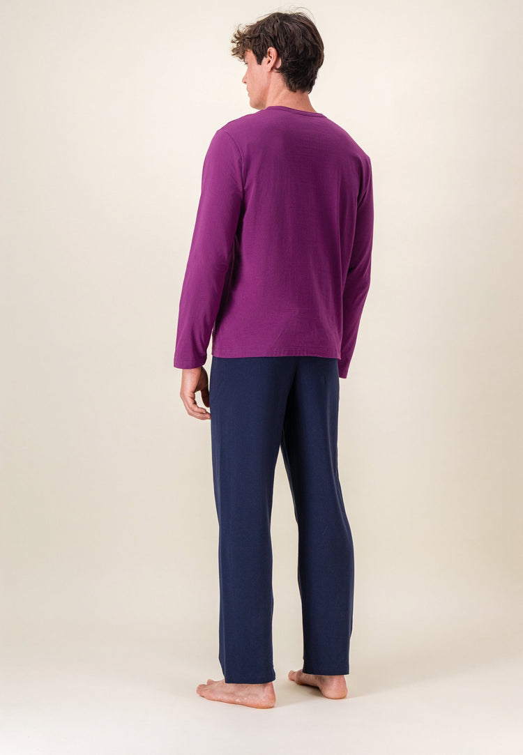 T-shirt à manches longues violet en coton - Superbe Violet Profond - Le Slip Français - 4