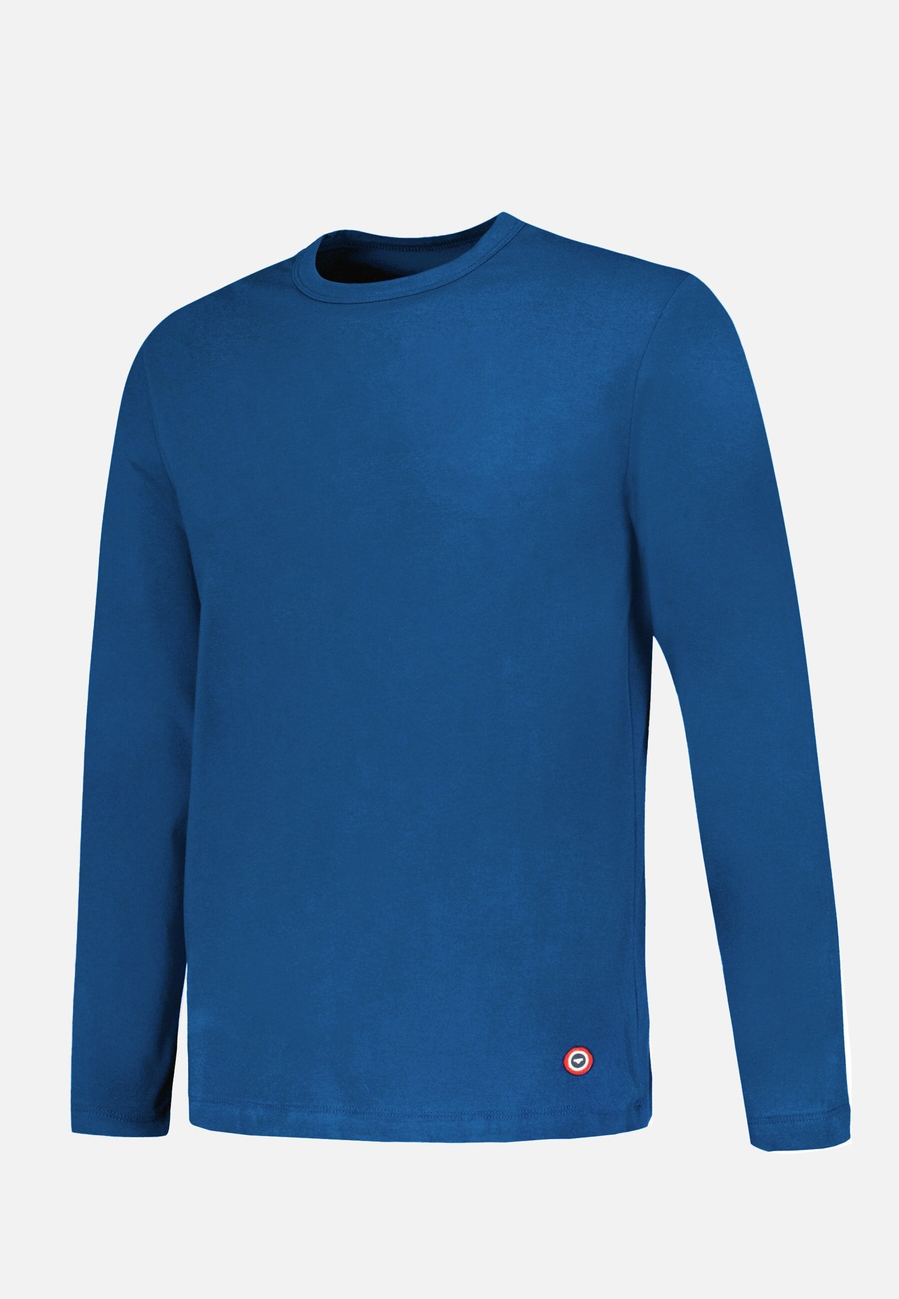 T-shirt à manches longues bleu en coton - Superbe Bleu Acier - Le Slip Français -  1