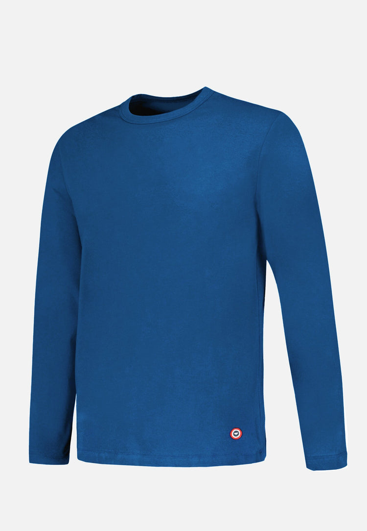 T-shirt à manches longues bleu en coton - Superbe Bleu Acier - Le Slip Français - 1