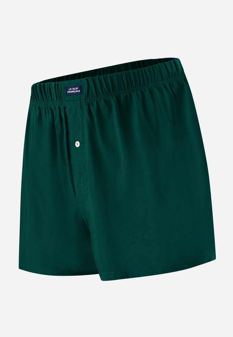 Caleçon vert sapin en jersey de coton - Fredo Vert Sapin - Le Slip Français - 1