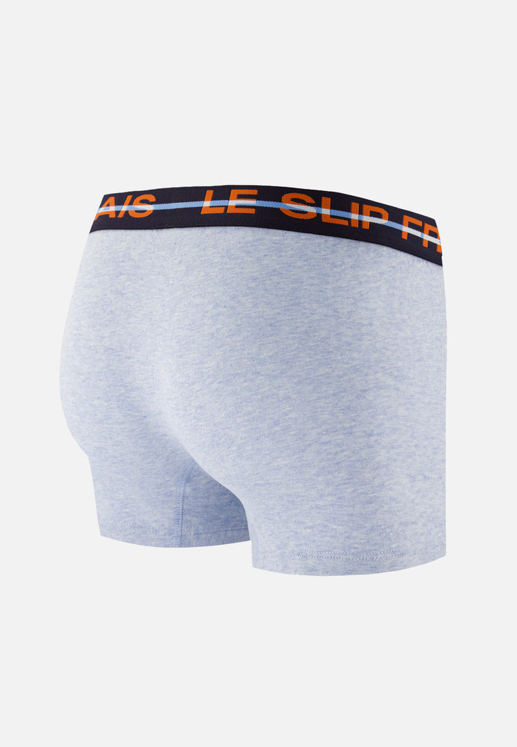 Boxer bleu en coton - Redoutable Bleu Ciel Chiné - Le Slip Français - 7