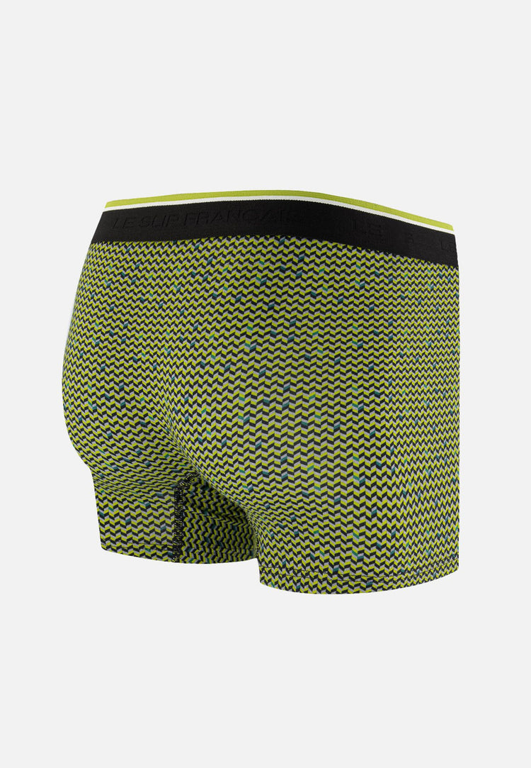Boxer à motif chevron jaune anis en coton - Marius Chevron Jaune Anis - Le Slip Français - 6
