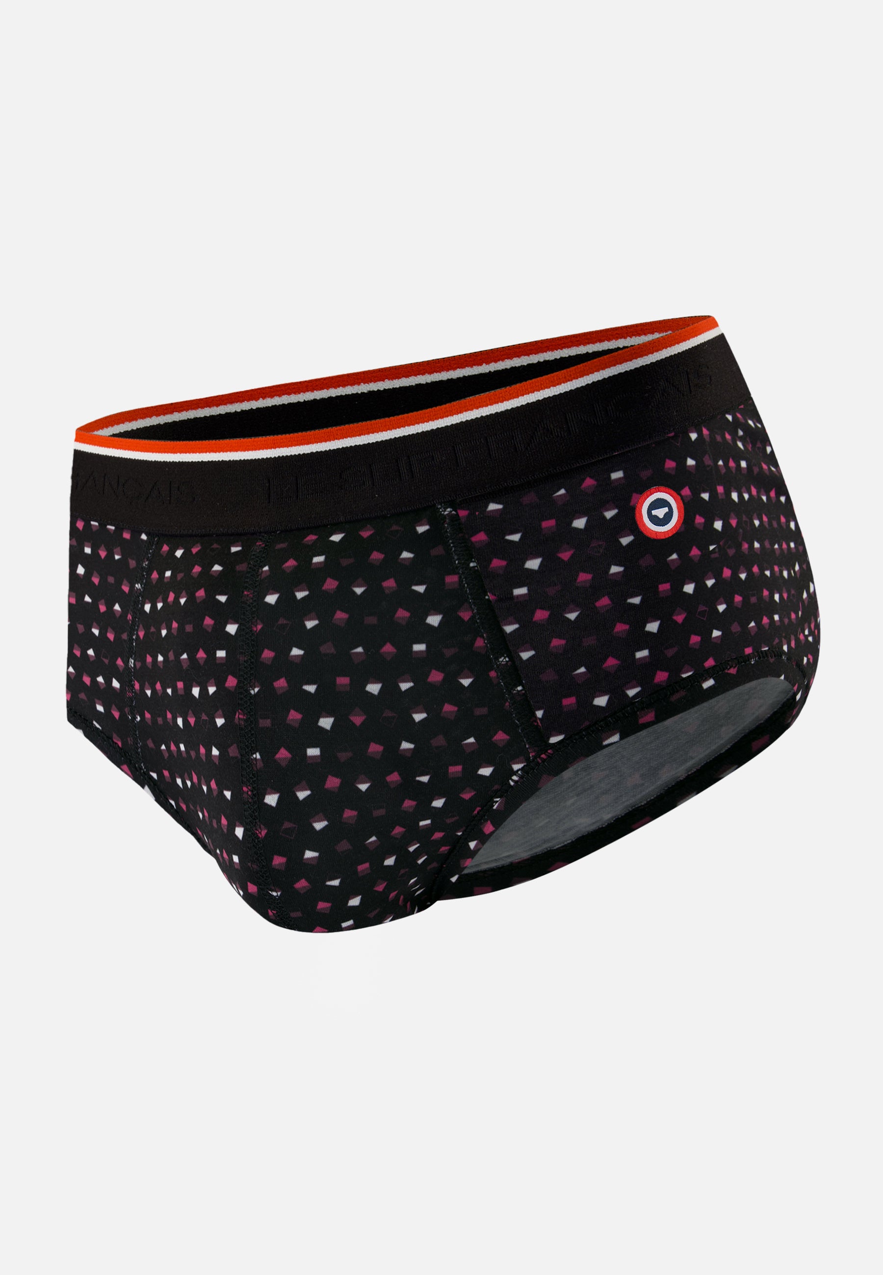 Slip noir à motif petit carré - Terrible Petits Carres Noir - Le Slip Français -  1