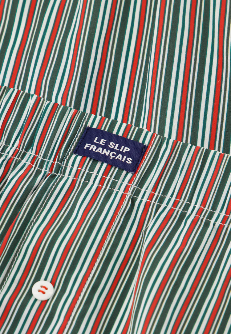 Caleçon en coton - Jacques Rayure Matelas Marbre Vert - Le Slip Français - 4