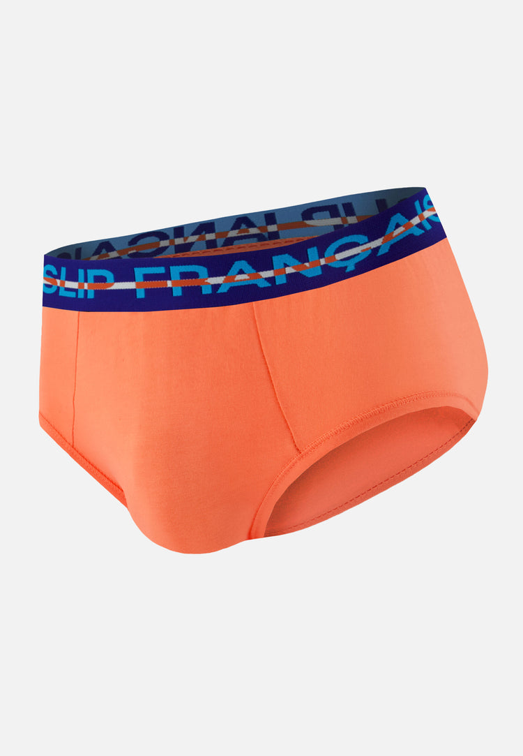 Slip orange en coton - Intrépide Orange Corail - Le Slip Français - 1