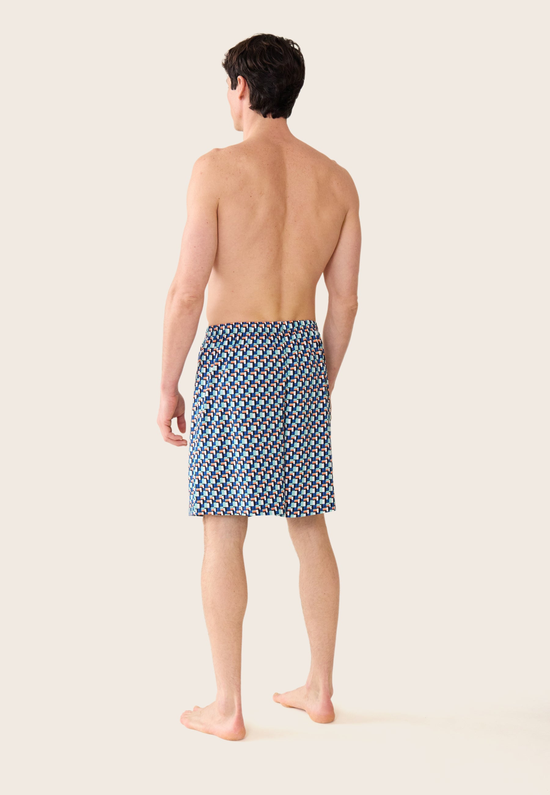 Bas de pyjamas court à motif corbusier en coton - Fredy Corbusier Vert Azur - Le Slip Français -  2