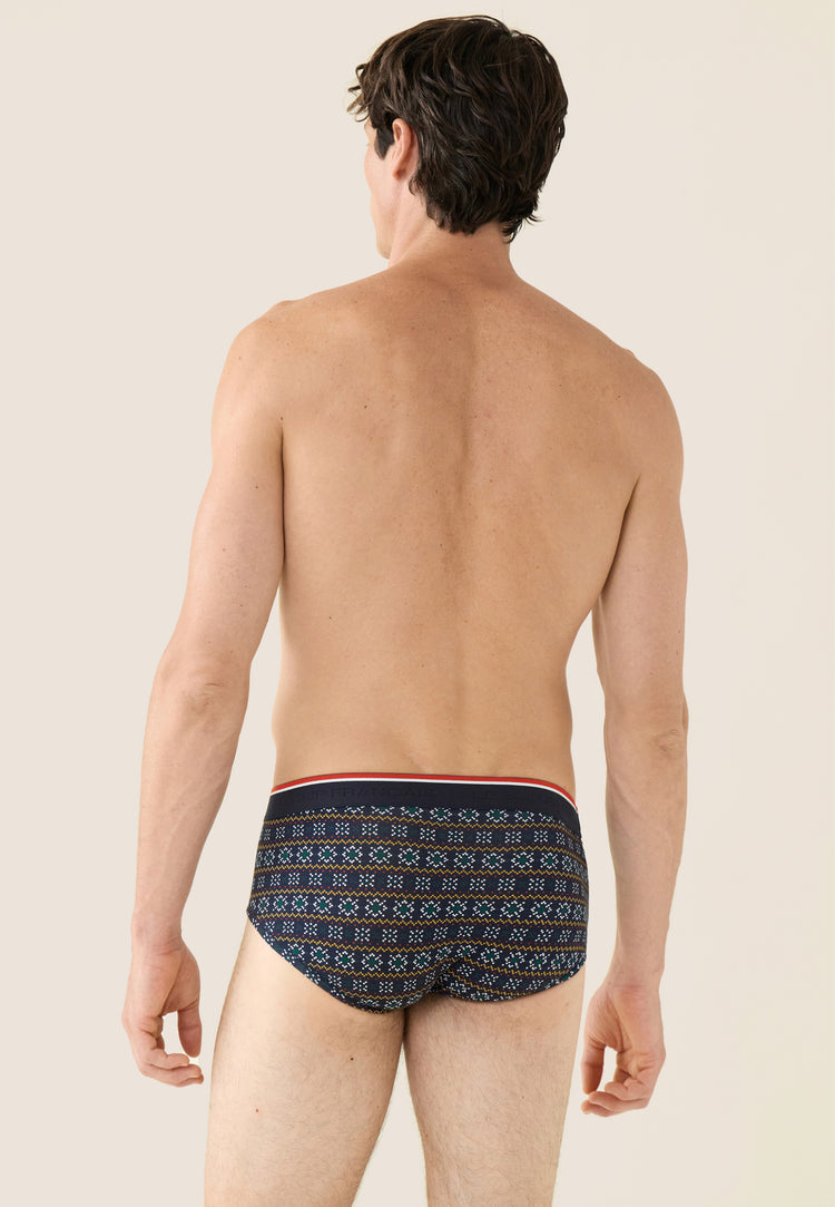 Slip imprimé flocon vert sapin en coton - Terrible Flocon Vert Sapin - Le Slip Français - 3