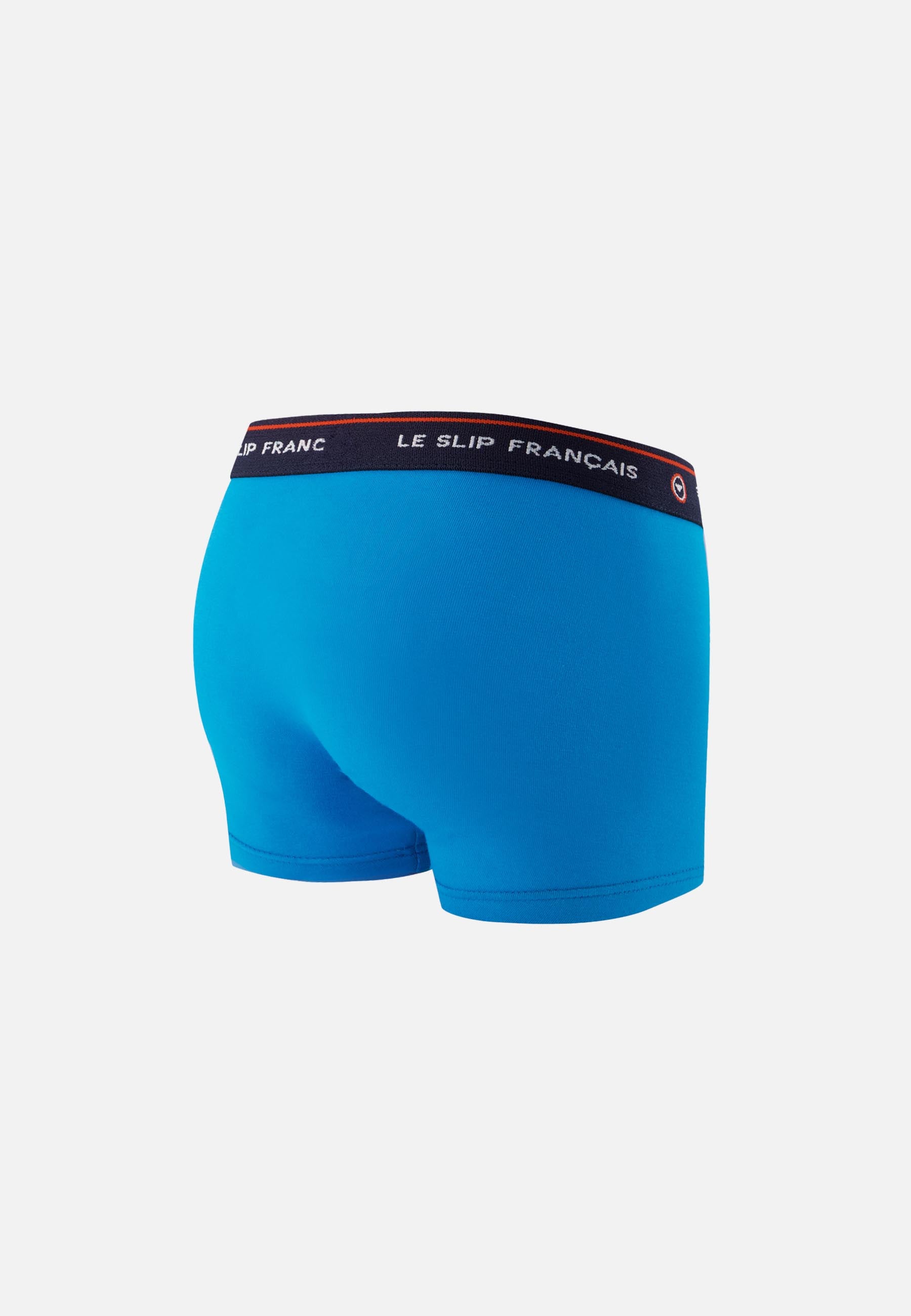 Boxer enfant bleu en coton - Petit Joseph Bleu Fluo - Le Slip Français -  2