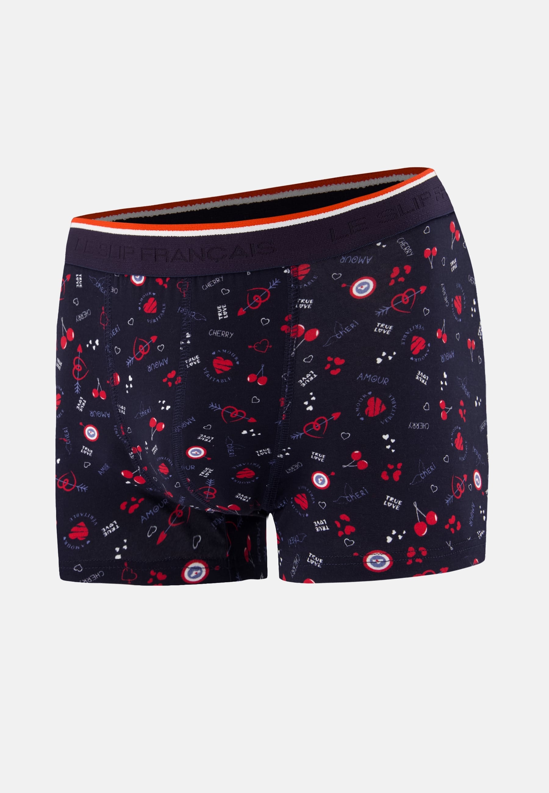 Boxer bleu marine à motif cerises en coton - Marius Cherry Marine - Le Slip Français -  1