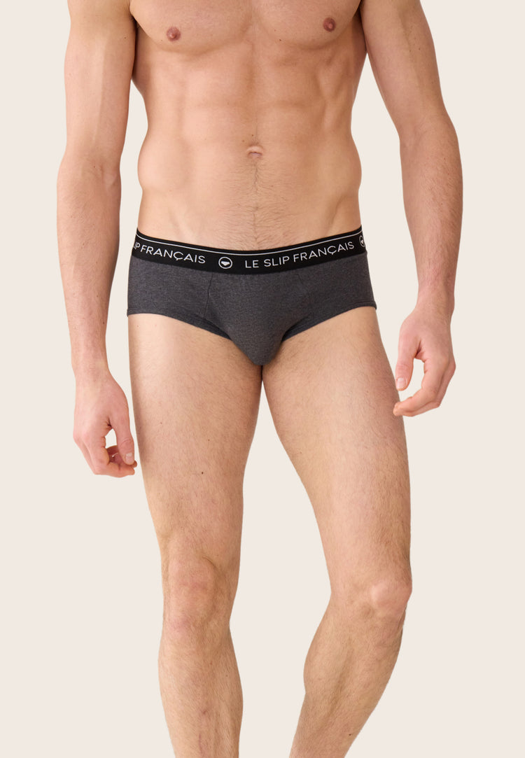 Slip gris en coton - Intrepide Gris Anthracite - Le Slip Français - 5
