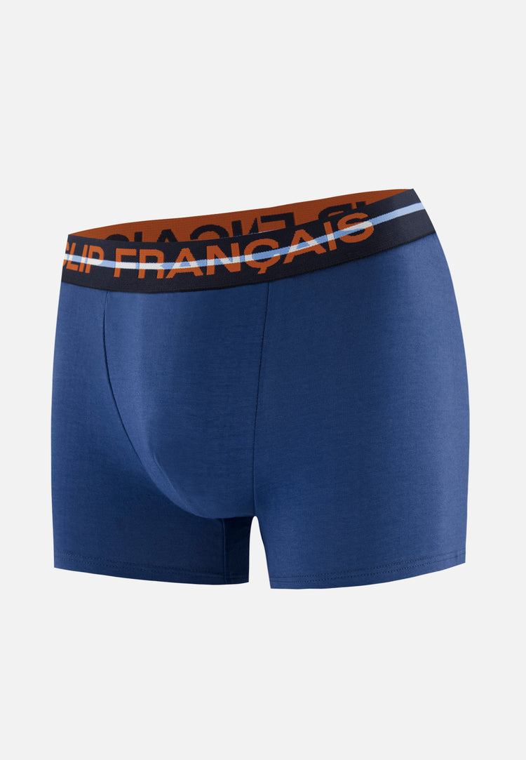 Boxer bleu en coton - Redoutable Bleu Acier - Le Slip Français - 1