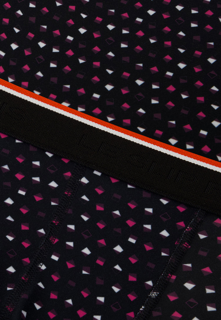 Boxer noir imprimé géométrique - Marius Petits Carres Noir - Le Slip Français - 5