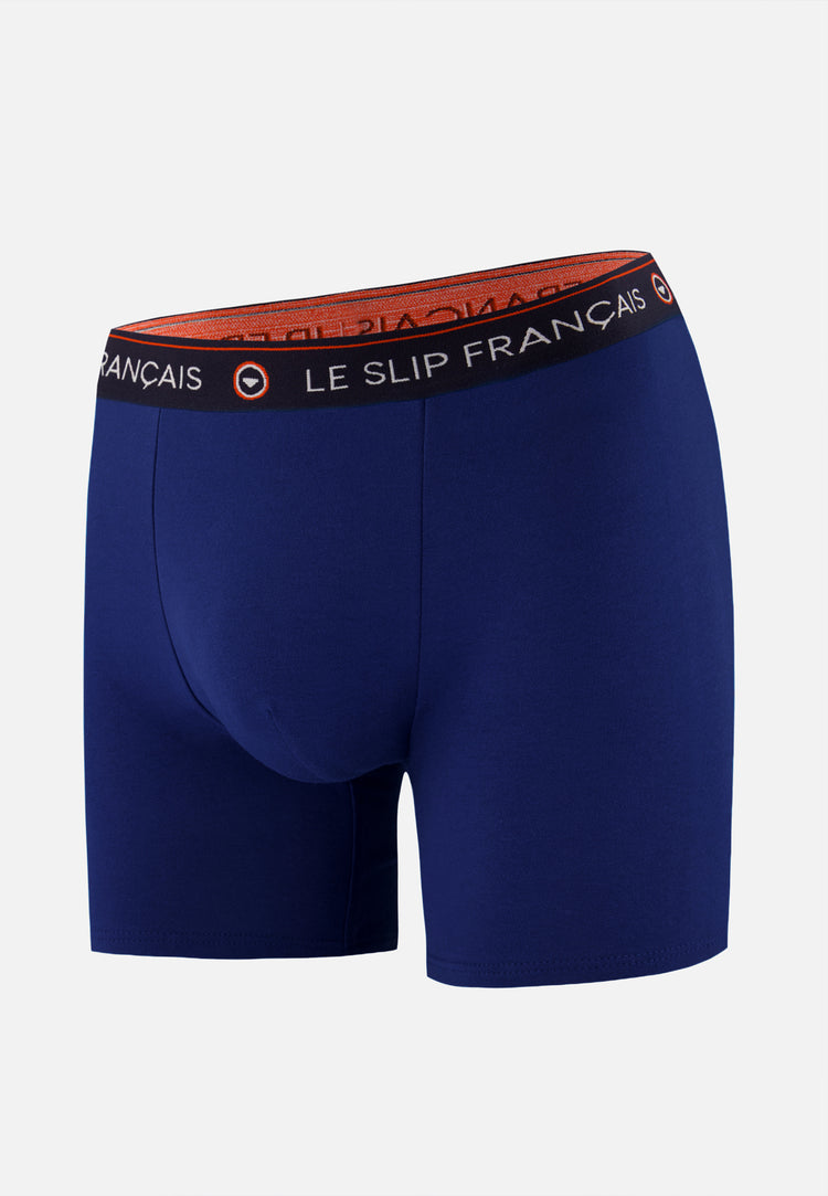 Boxer long indigo en coton - Redoutable Long Indigo - Le Slip Français - 1