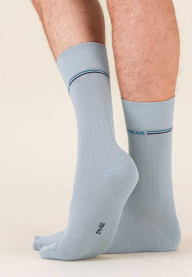 Chaussettes mi-hautes vert en fil d'Écosse - Nessy Vert Sage - Le Slip Français - 4