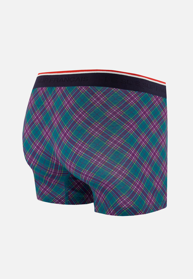 Boxer à motif tartan bleu canard en coton - Marius Tartan Bleu Canard - Le Slip Français - 6