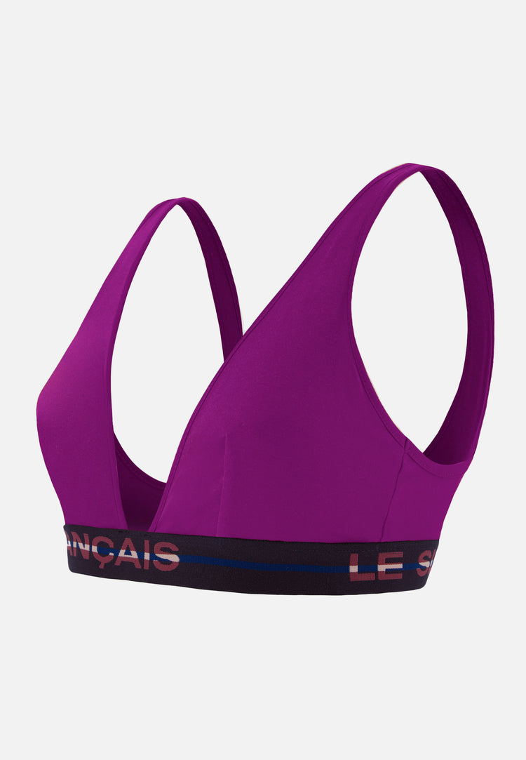 Soutien-gorge triangle violet en coton - Séduisante Violet Profond - Le Slip Français - 6