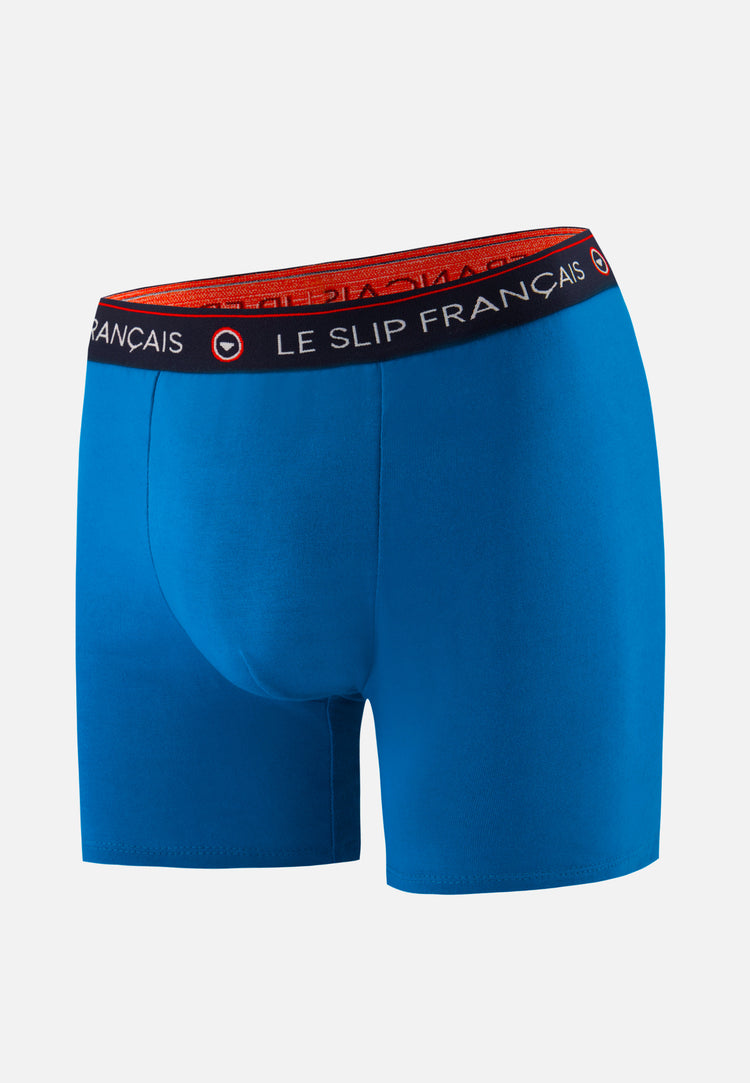 Boxer long en coton - Redoutable Long Bleu Turquoise - Le Slip Français - 1