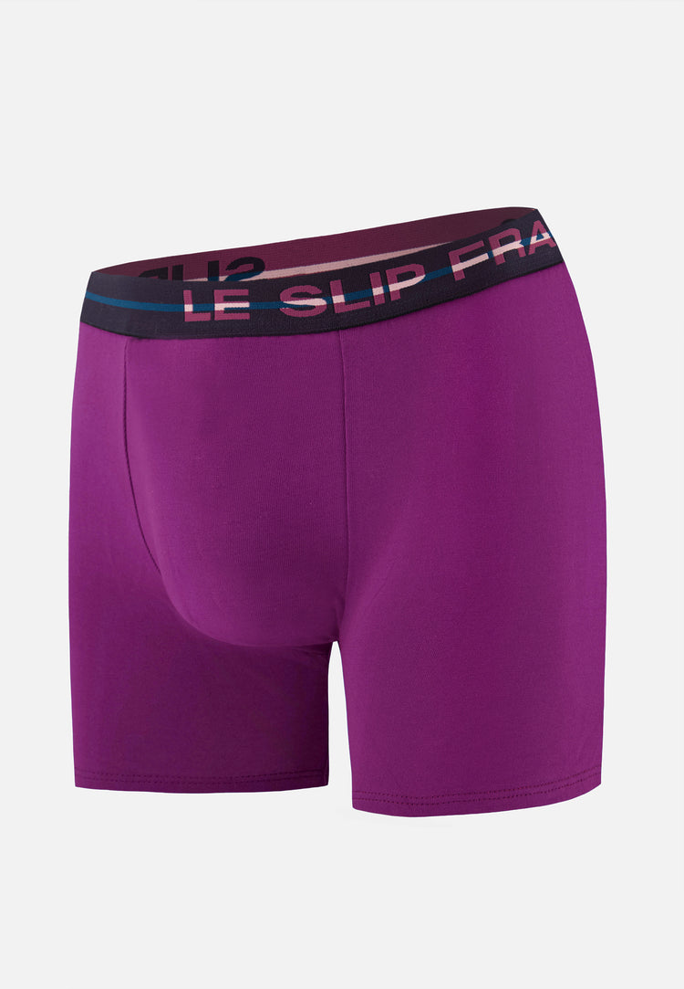 Boxer long violet en coton - Redoutable Long Violet Profond - Le Slip Français - 1