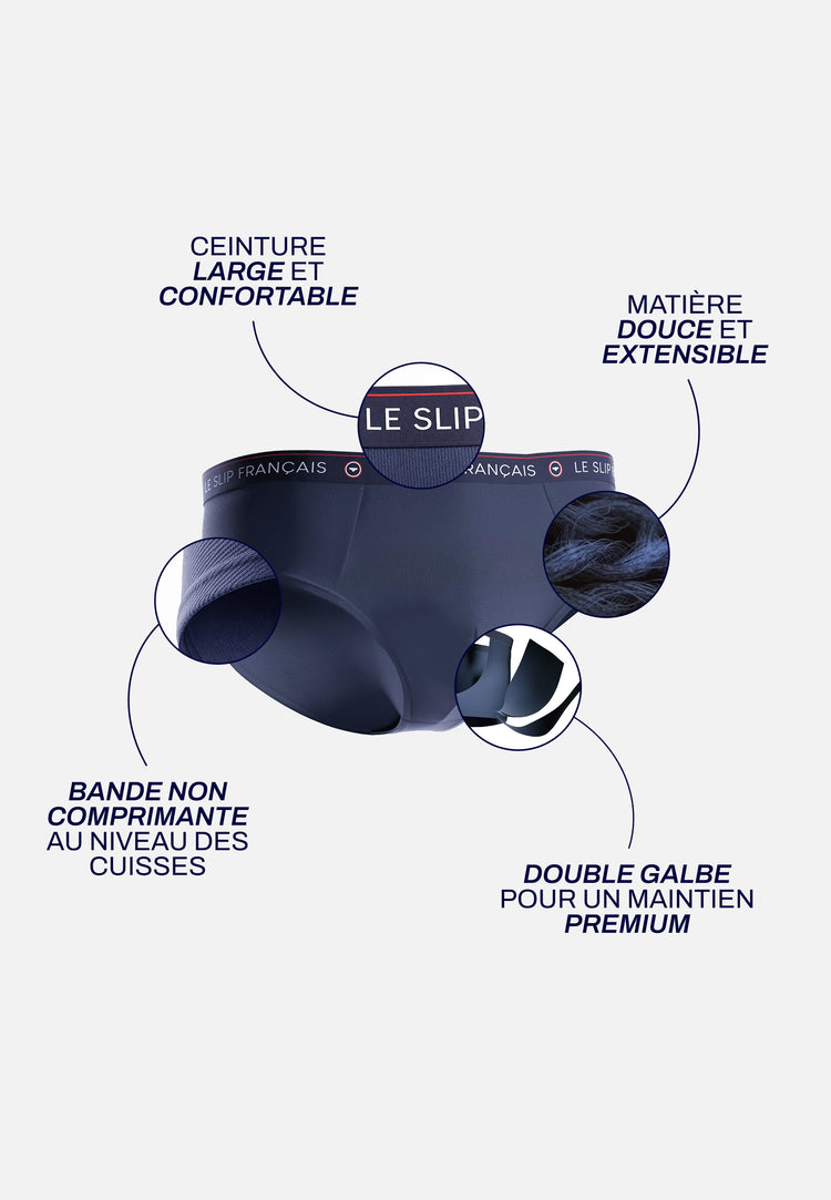 Slip bleu marine en coton - Intrépide Marine Lsf - Le Slip Français - 9