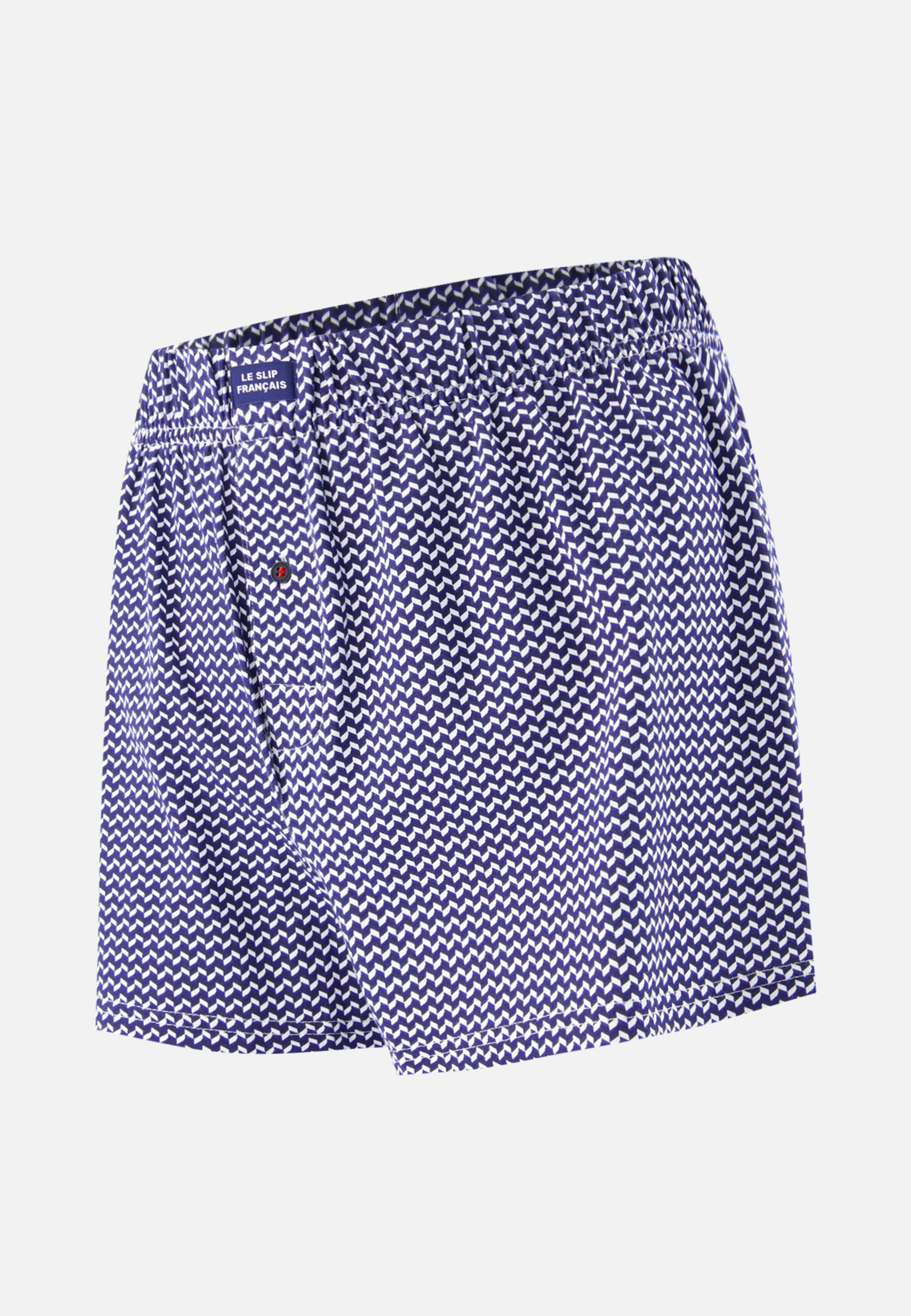 Caleçon en jersey souple en coton - Fredo Chevron Bleu Blanc Noir - Le Slip Français -  1