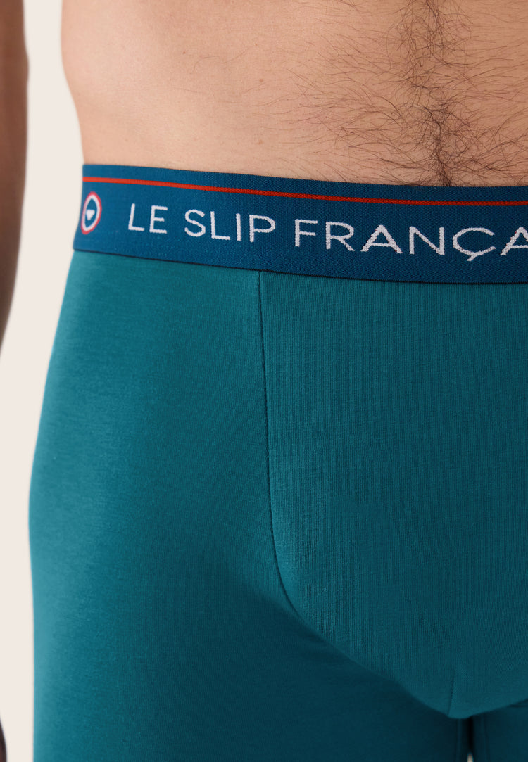 Boxer long bleu en coton - Redoutable Long Bleu Canard - Le Slip Français - 4