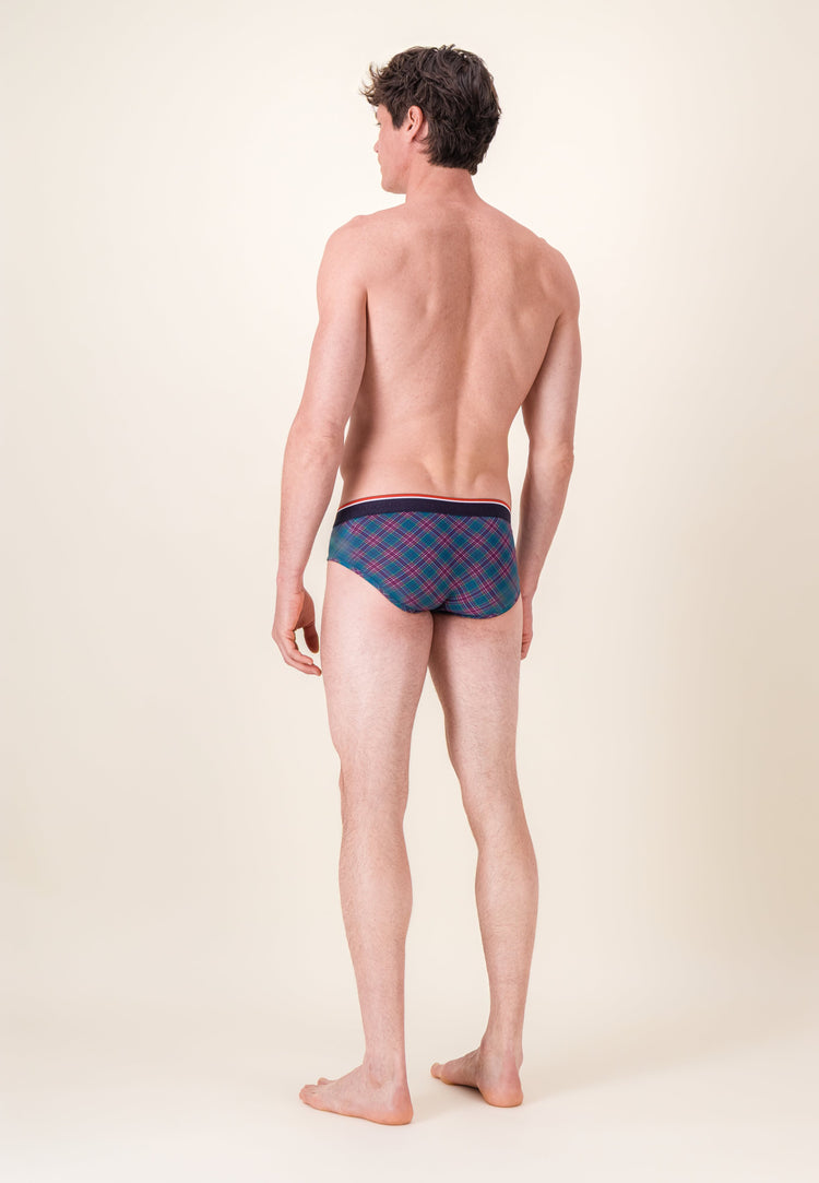 Slip à motif tartan bleu canard en coton - Terrible Tartan Bleu Canard - Le Slip Français - 5