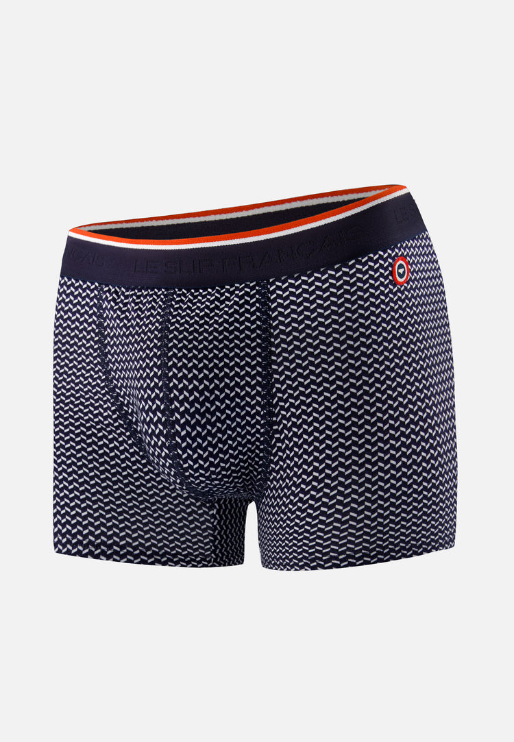 Boxer marinière bleu en coton - Marius Chevron - Le Slip Français - 1