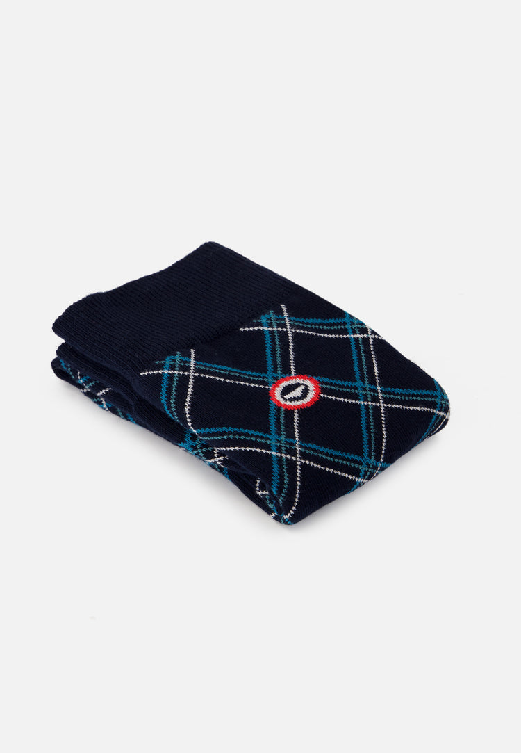 Chaussettes mi-hautes mixtes en coton - Lucas Tartan Topaz - Le Slip Français - 3