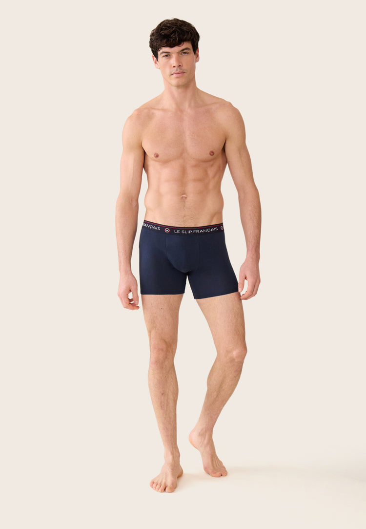 Boxer long marine en coton - Redoutable Long Marine Lsf - Le Slip Français - 6