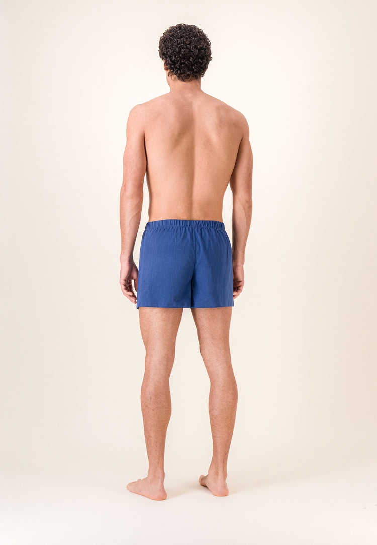 Caleçon bleu en jersey de coton - Fredo Bleu Acier - Le Slip Français - 4