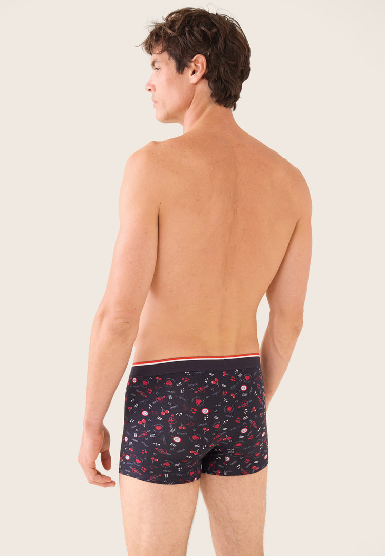 Boxer bleu marine à motif cerises en coton - Marius Cherry Marine - Le Slip Français - 4