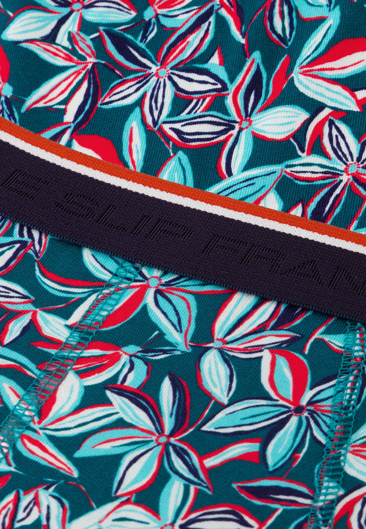 Slip bleu à motif jasmin en coton - Terrible Jasmin Bleu Canard - Le Slip Français - 5