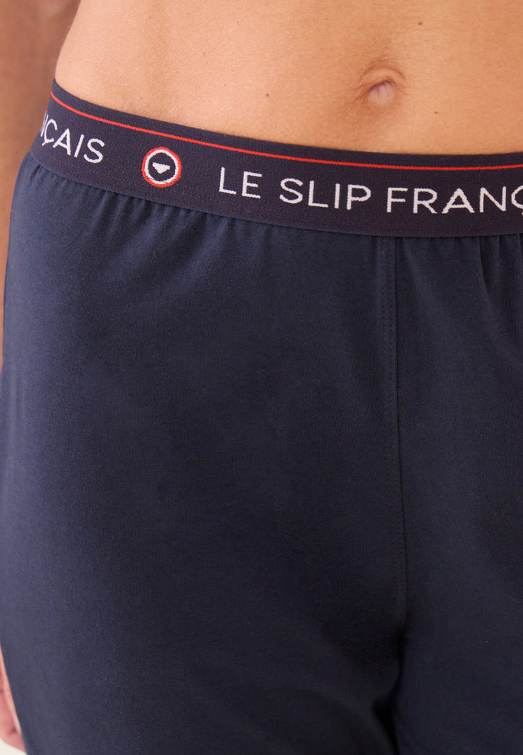Bas de pyjama long femme bleu marine en coton - Vigoureuse Marine - Le Slip Français - 3
