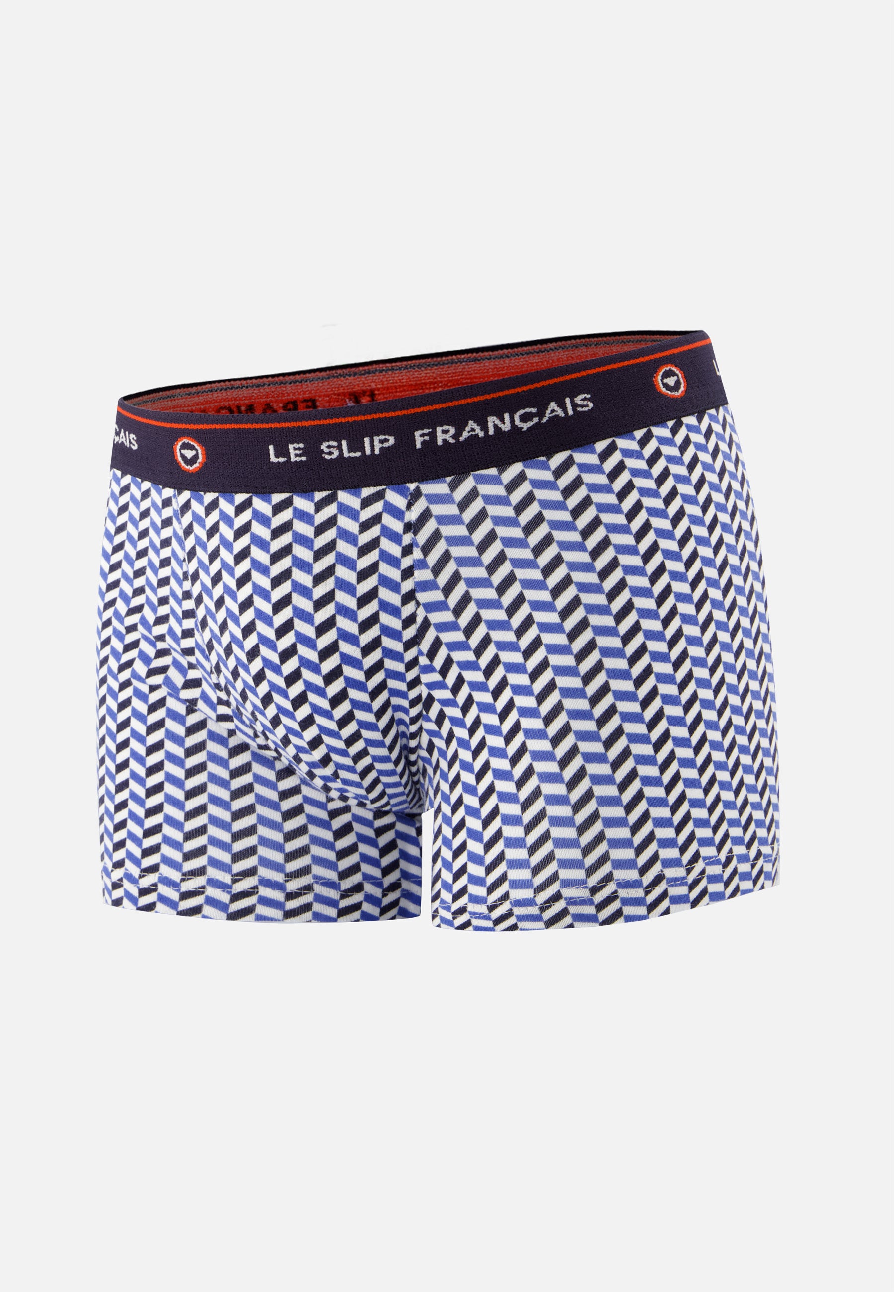Boxer en coton - Petit Joseph Chevron Bleu Poussiere - Le Slip Français -  2