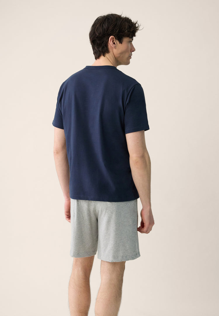 T-shirt homme bleu marine à manches courtes en coton - Formidable Marine Brodé Porte Bonheur - Le Slip Français - 3