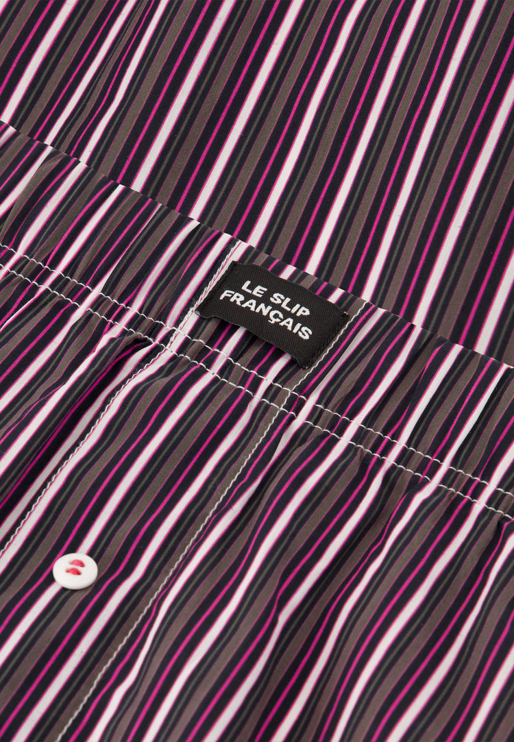 Caleçon en coton - Jacques Rayure Matelas Fuchsia - Le Slip Français - 5