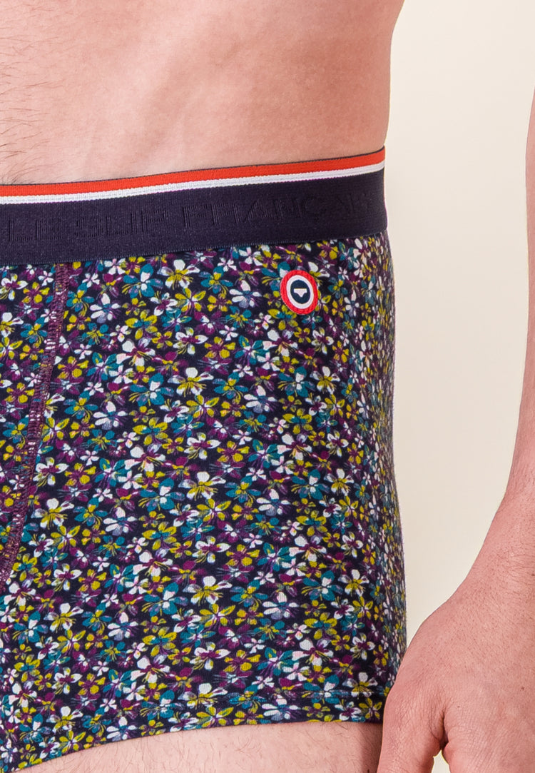 Boxer à motif bloom bleu canard en coton - Marius Bloom Bleu Canard - Le Slip Français - 6