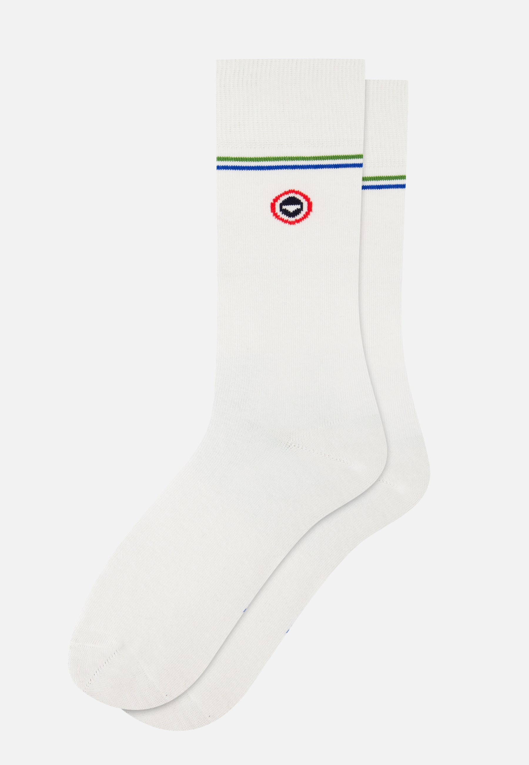 Chaussettes mi-hautes mixtes en coton - Lucas Ligne Blanc - Le Slip Français -  1